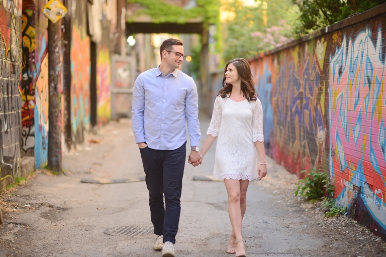 Kristina & Josip | Toronto Wedding Photographer | Liberty Village Engagement Photography | Graffiti Alley